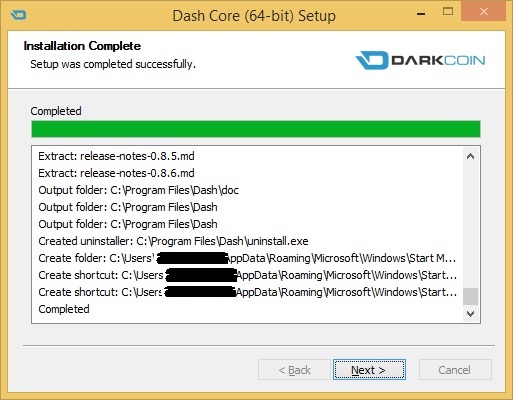 20150331 Win installer still labelled Darkcoin.jpg